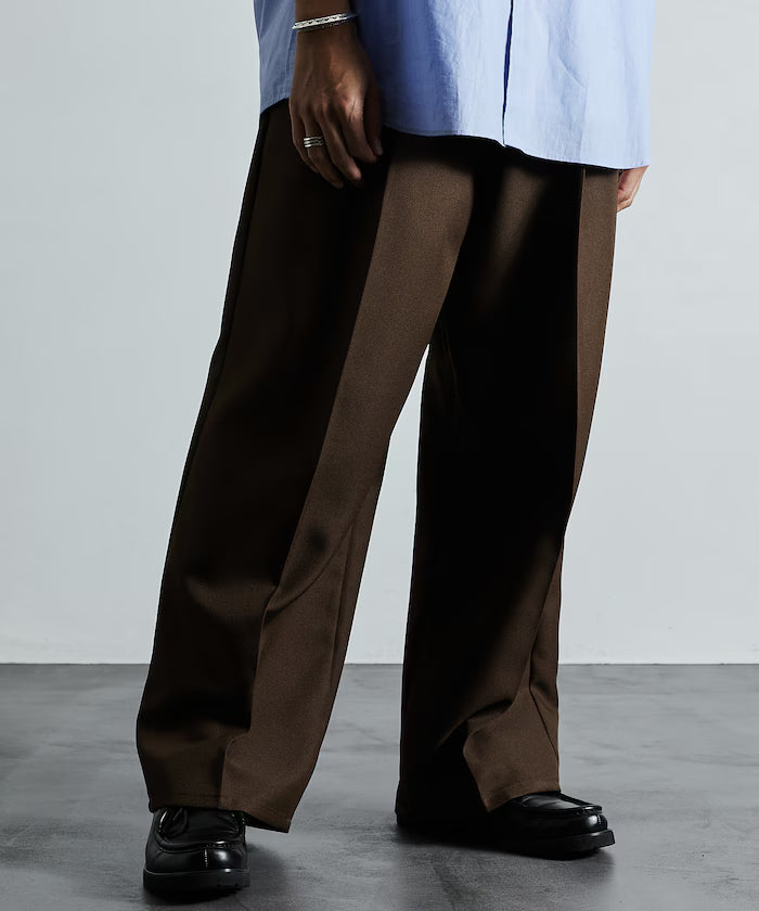 Wide Silhouette Staple Twill Easy Slacks/Wide Slacks [Limited Edition]