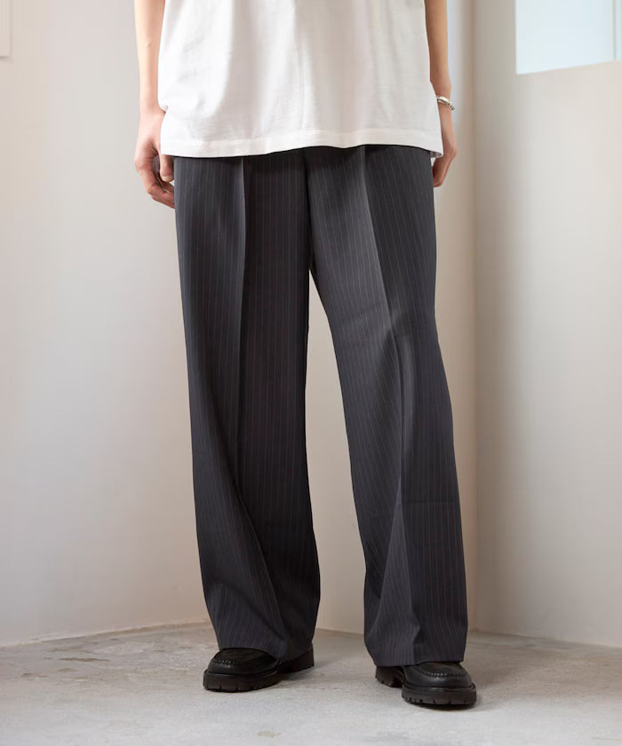 Wide Straight Silhouette One-Tuck Slack Pants