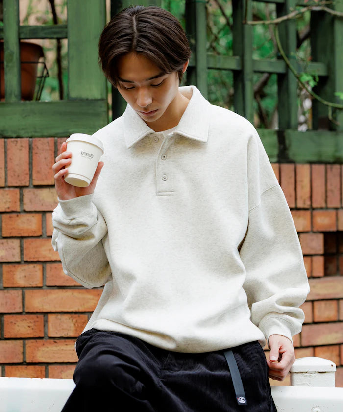 Relaxed Fit Spindle Polo Collar Sweat / Hem Code [Limited Edition]