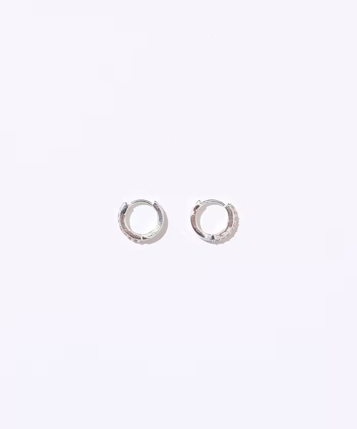Stone Hoop Earrings / For Both Ears
