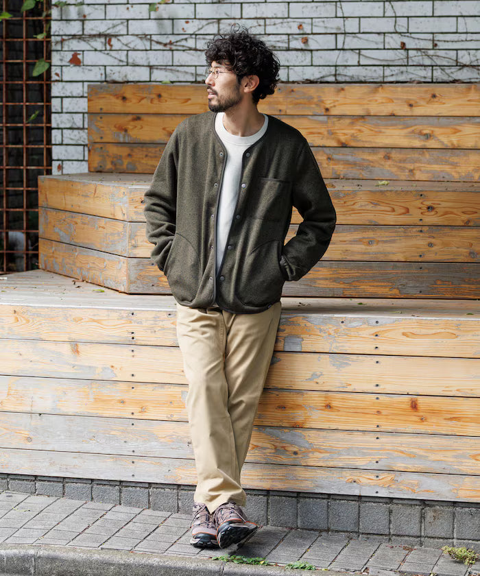 Relaxed Fit Knit Fleece Cardigan