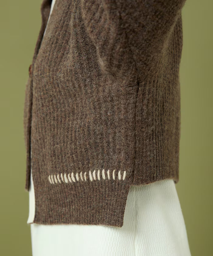 Short Length Color-block Knit Cardigan