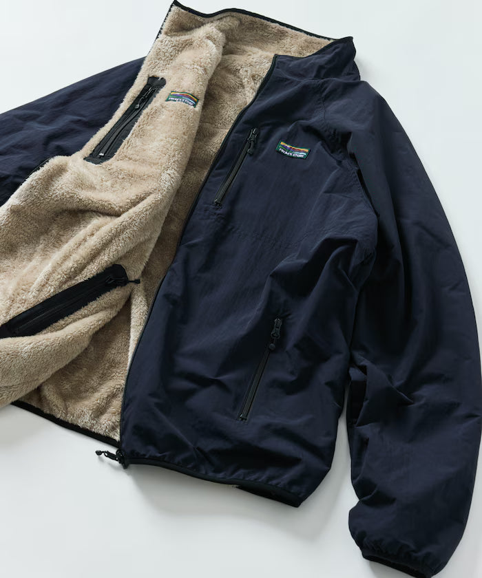 Relaxed Fit Nylon Fleece Reversible Blouson [Limited Release] - Navy
