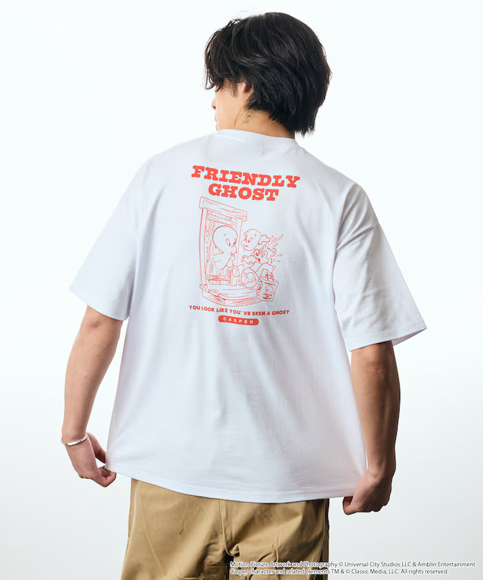 Casper the Friendly Ghost/キャスパー 別注 ビッグシルエット バックプリント クルーネックTシャツ 【限定展開】
