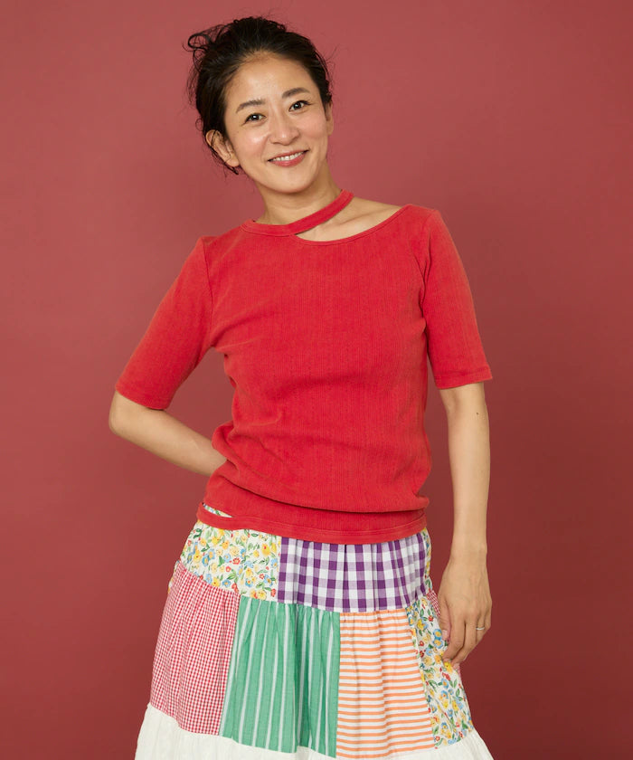 Eyelet Frill Deformed T-Shirt