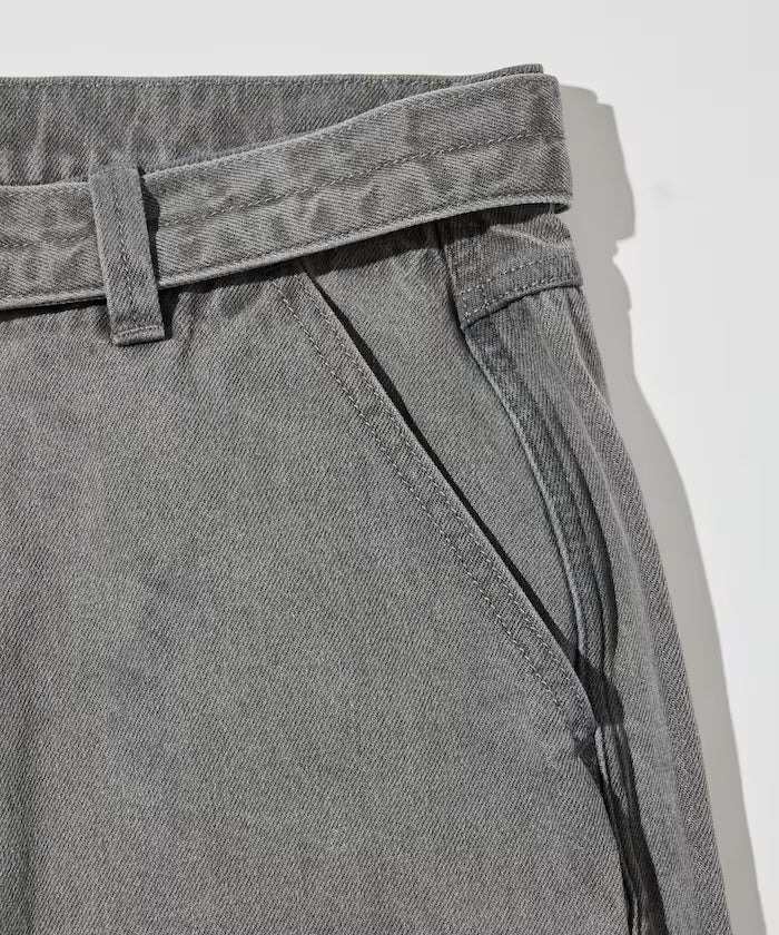 BELTED WIDE DENIM