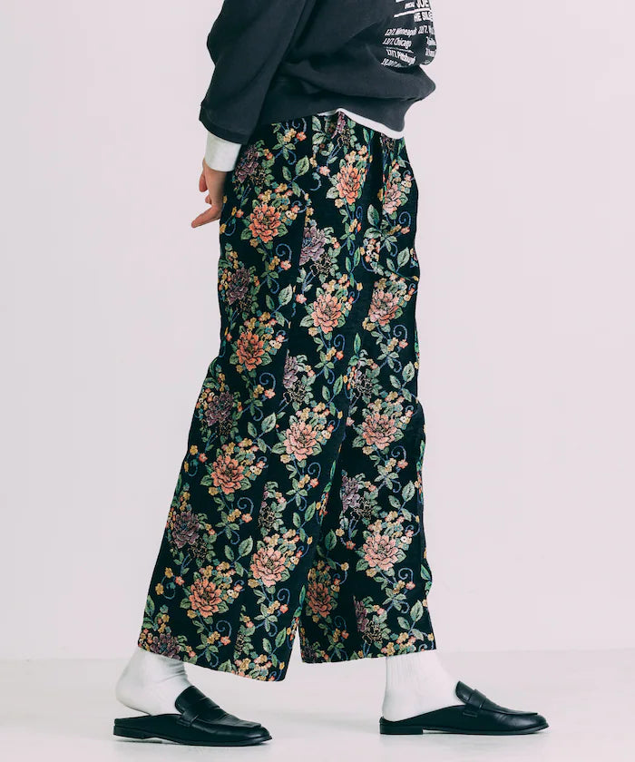 Flower Jacquard Wide Pants
