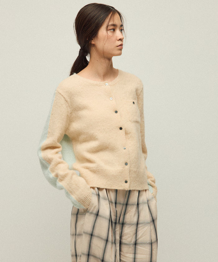Alpaca Blend Bicolor Knit Cardigan