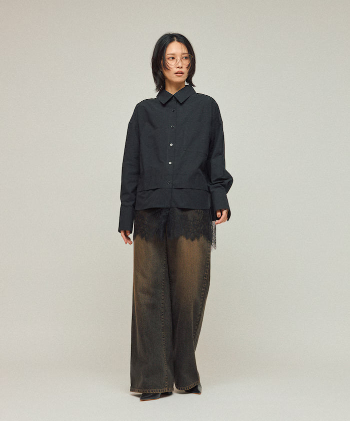 Oversized Lace Layered Shirt