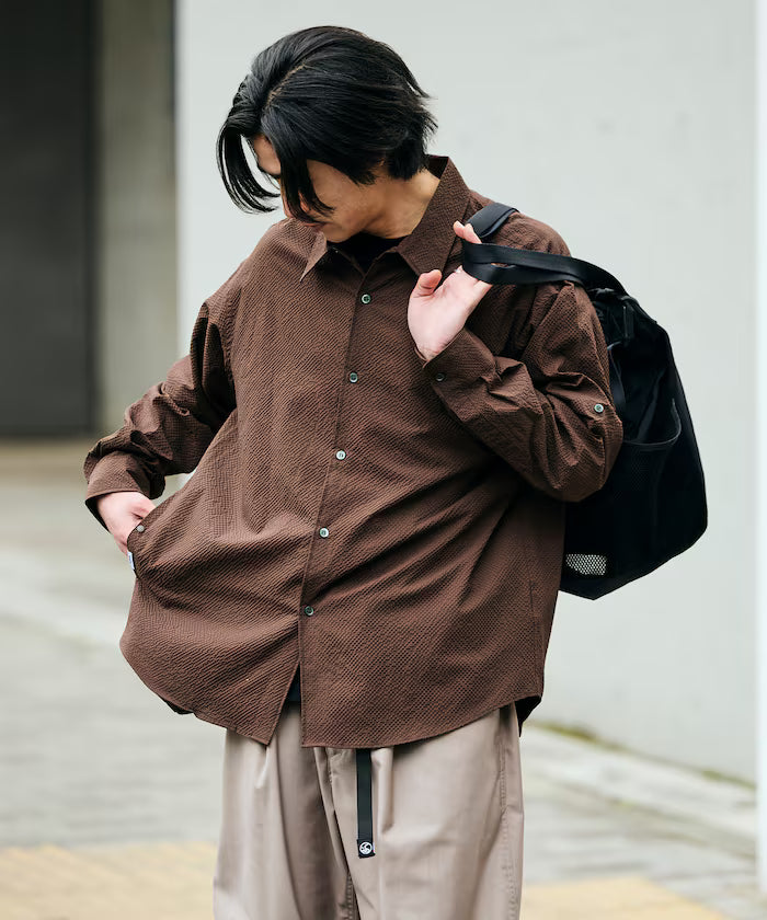 AiRide/Air Ride Relax Fit 2WAY Roll Up Sheer Seersucker Shirt/Pocketable/Quick Dry/UV Cut [Limited Release]