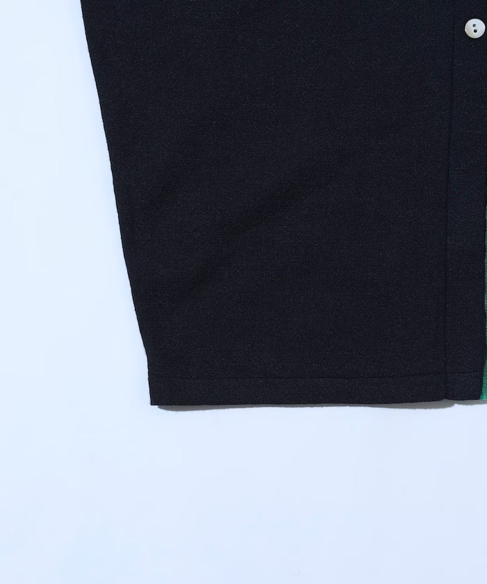 Color Design Fake Layered Long Sleeve Polo Knit Cardigan