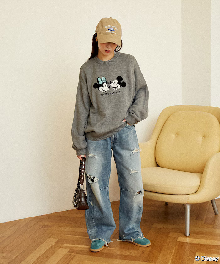 Mickey Mouse & Minnie Mouse/Mickey Mouse & Minnie Mouse/Sagara Embroidery Oversized Knit Limited Edition