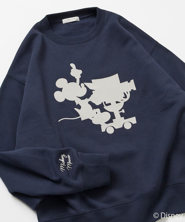 FREAK'S STORE×Ami Maeda/Disney/Mickey Mouse/Mickey Mouse/Flock Print Sweatshirt [Limited Edition]
