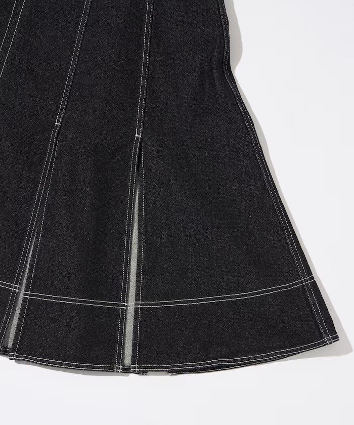 Denim Mermaid Dress / A-Line Slit Denim Overall Dress / Jumper Skirt