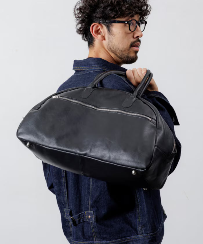Big Leather Boston bag / Leather Boston Bag / Cowhide / Water-repellent Leather