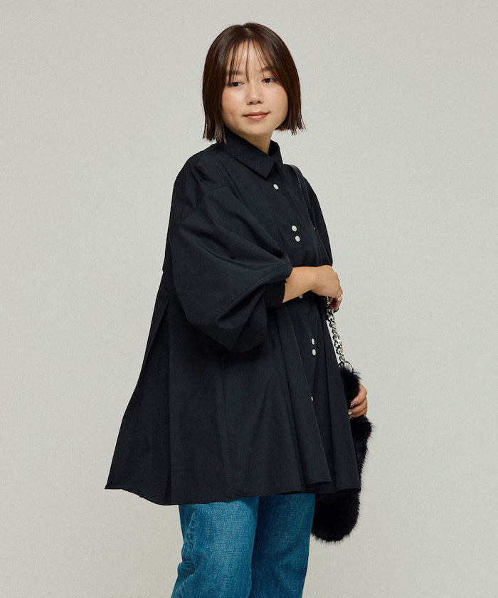 Box Stack Balloon Sleeve Long Sleeve Shirt