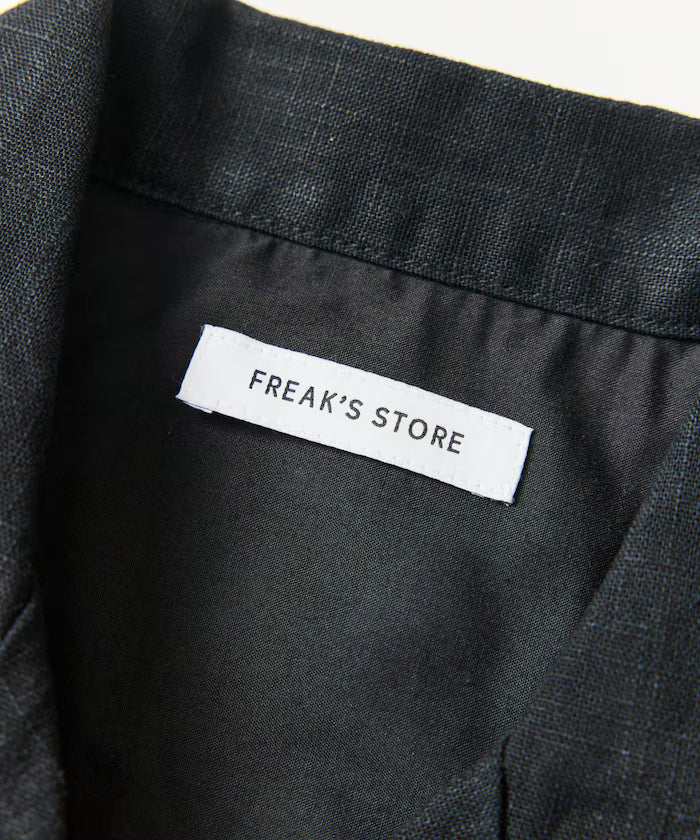 LINEN COTTON OPEN COLLAR SS SHIRT