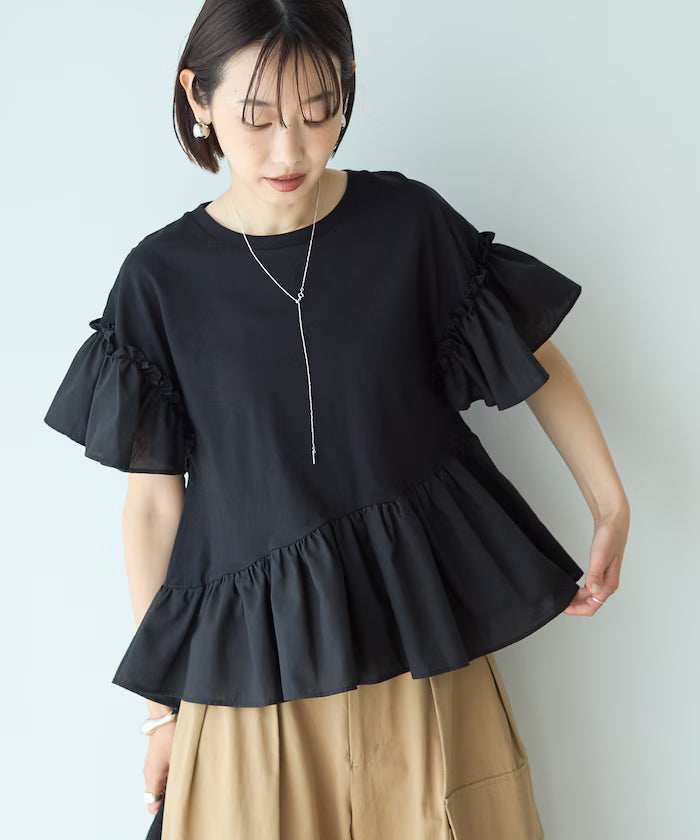 Organic Cotton Frill Sleeve T-shirt