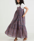 India Woodblock Flower Print Cami Dress - Pink