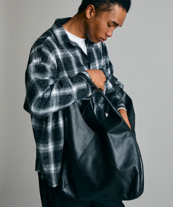 Triangle Leather Marche Bag / Triangle Marche / Leather Tote / Water-Resistant Leather