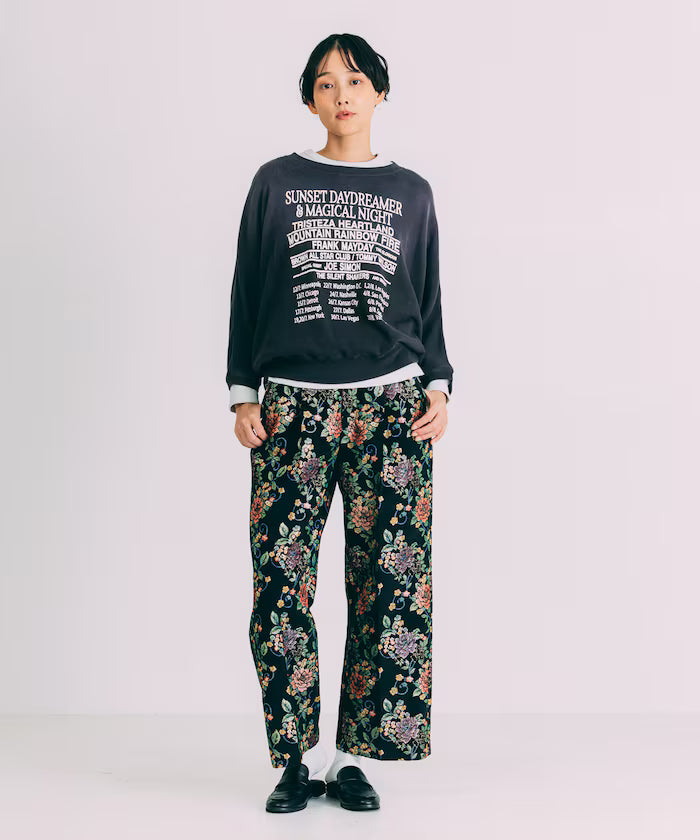 Flower Jacquard Wide Pants