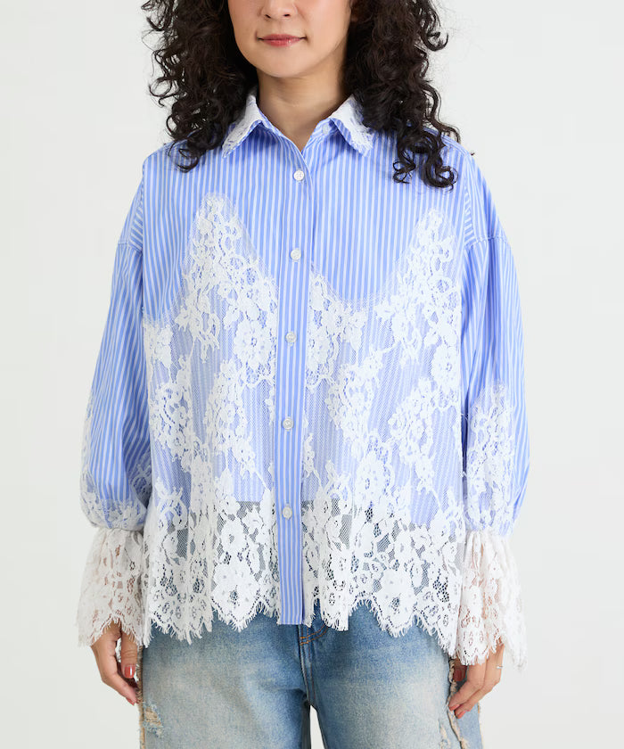 Lace Docking Stripe Shirt