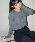 Ribbed Henry Neck Knit Limited Edition - Gray