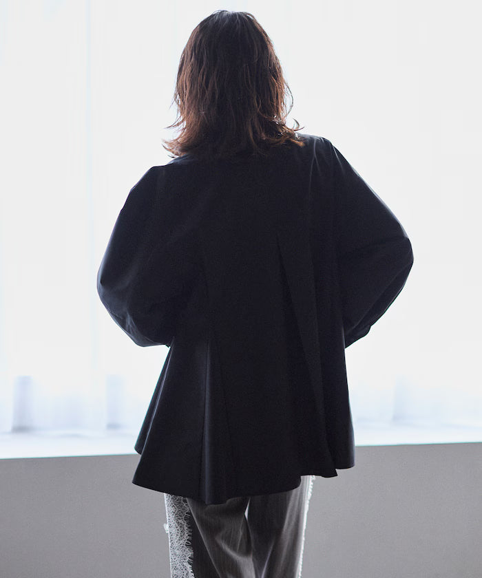 Flare Silhouette Skipper Balloon Sleeve Shirt