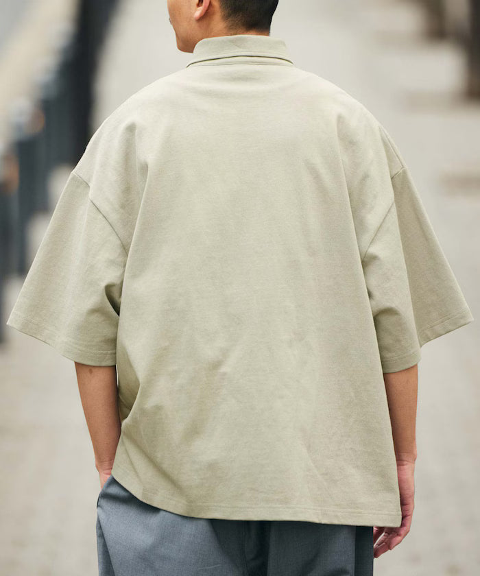 9 oz Heavyweight Big Silhouette heavyweight polo shirt/oversized polo 【limited edition】