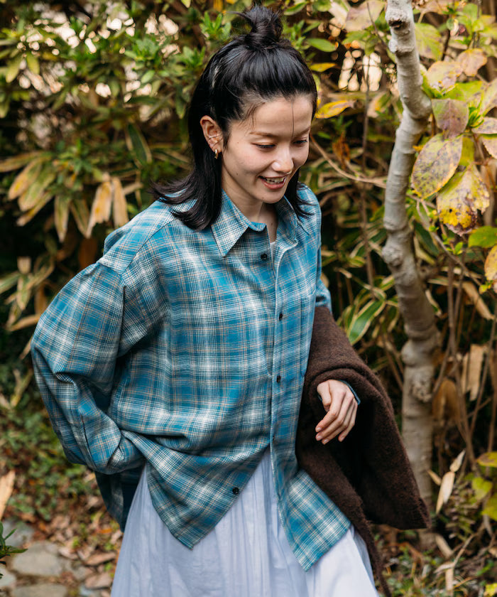 Relax Fit Relax Fit Ombre Check Flannel Shirt [Limited Edition]