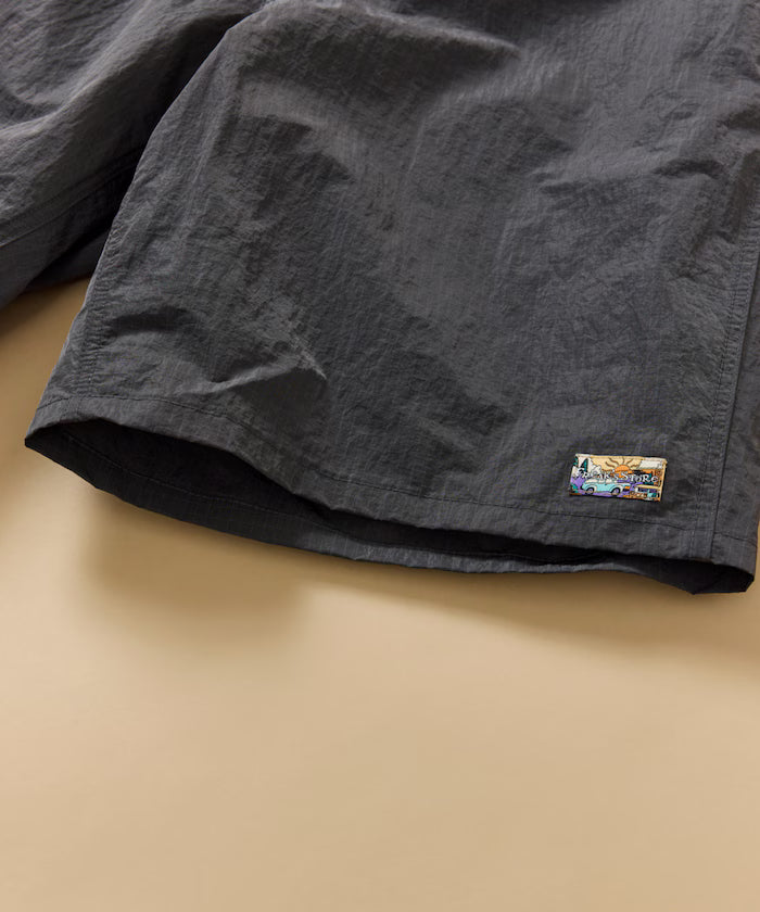 Outdoor Ripstop Nylon One Point Logo Zip-Up Parker Shorts Bag 3P Set