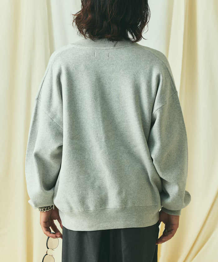 Relax Fit Relax Fit Sweat-like Knit Crew Neck Snap Cardigan [Limited Edition]