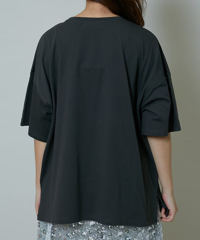 Flower Nuance Art Box Print Big Silhouette T-Shirt Limited Release