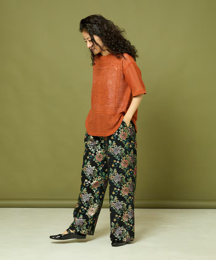 Flower Jacquard Wide Pants