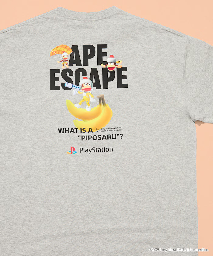 Big Silhouette Back Print Crew Neck T-Shirt/PlayStation Ape Escape 【Limited Edition】