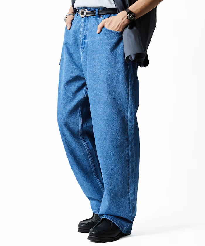 Wide Straight Denim Pants [Limited Edition] - Blue