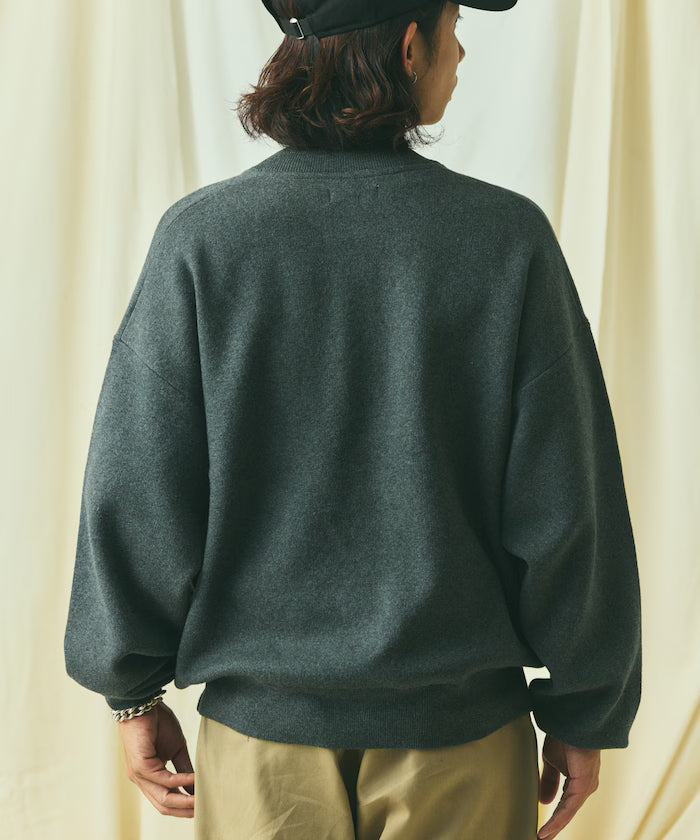 Relax Fit Relax Fit Sweat-like Knit Crew Neck Snap Cardigan [Limited Edition]