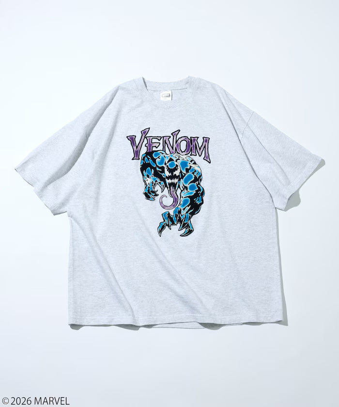 MARVEL/Venom Crew Neck T-Shirt / Static Electric Flock Processing