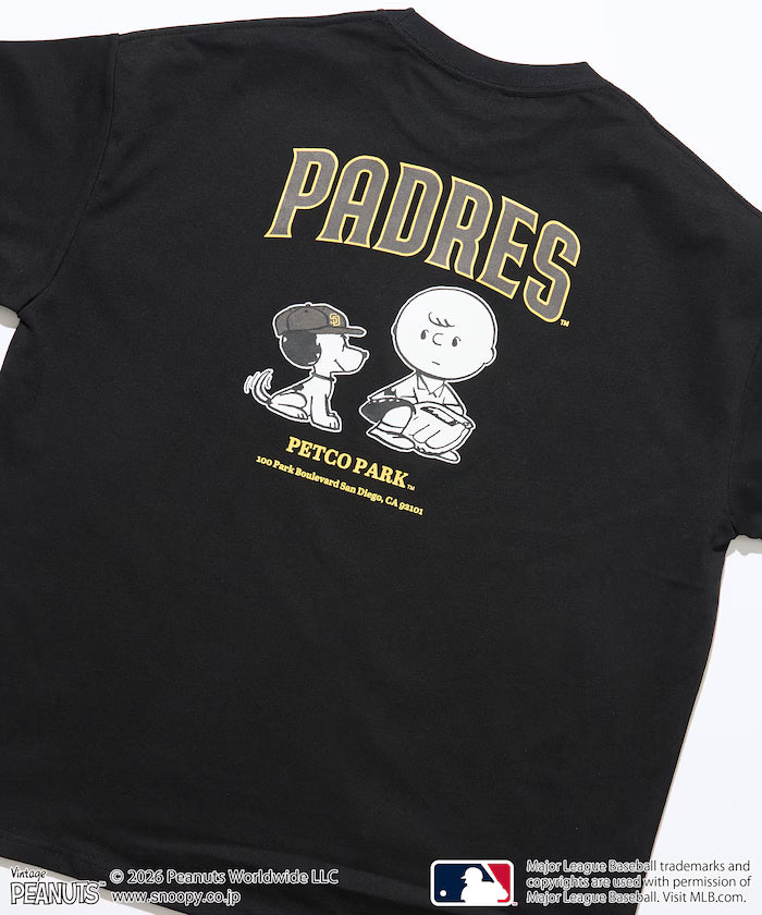PEANUTS x MLB Exclusive Big Silhouette Back Print T-Shirt / PADRES 【Limited Edition】 - Black