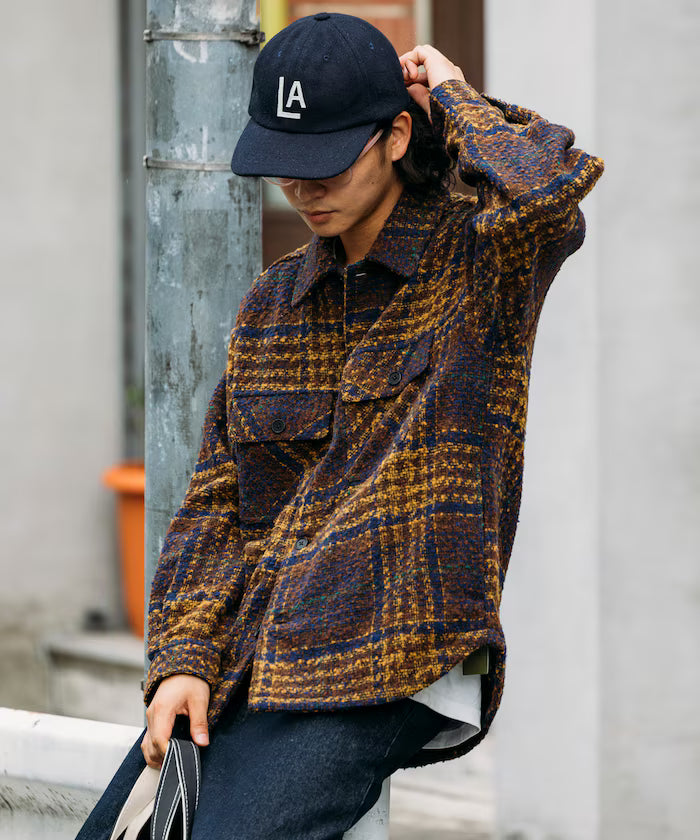Poly Tweed CPO Check Shirt Jacket