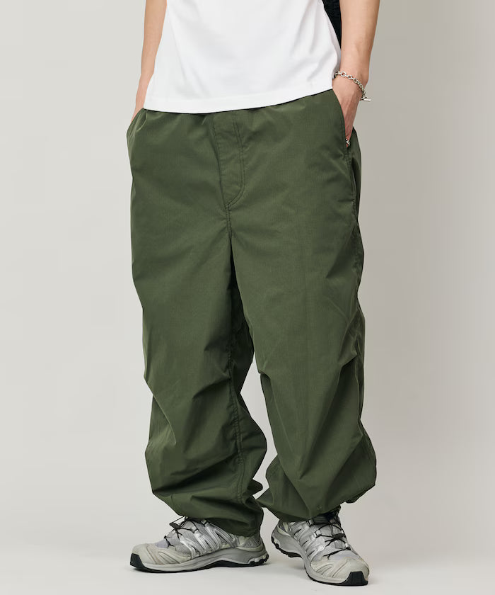 Quick Dry Fabric Wide Silhouette Poly Rip Cross Military Circus Pants/UV Cut/Quick Dry 【Limited Edition】