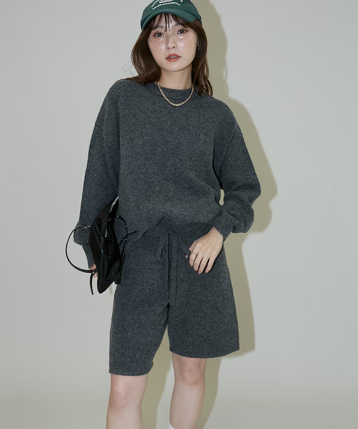 Knit Top Short Pants Set Up Limited Edition