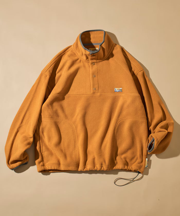 Big Silhouette One Point Logo Fleece Snap Button Spindle Pullover