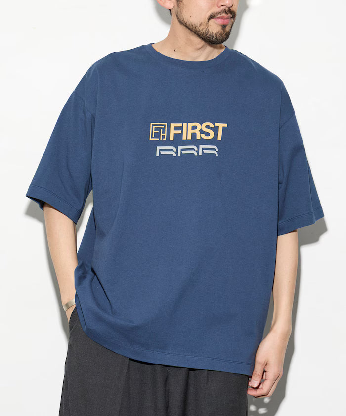 6 oz Front Logo Print Crew Neck T-Shirt / Print T-Shirt PRINT RRR - Navy