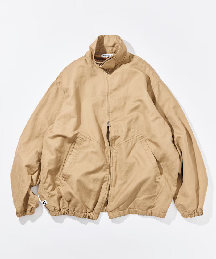 Cotton Linen Harrington Jacket - beige