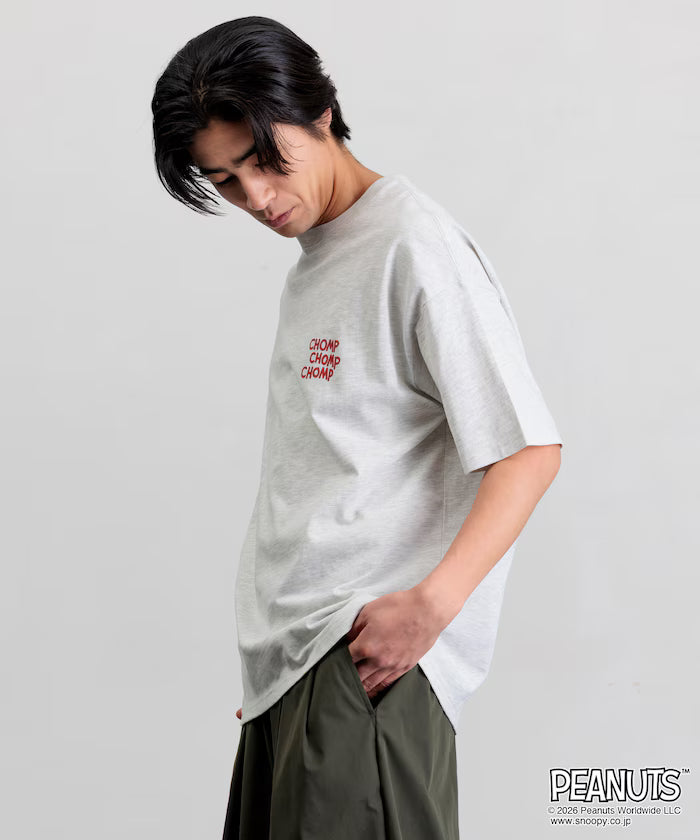 PEANUTS/Peanuts Limited Edition Big Silhouette Back Print Crew Neck T-Shirt/CHOMP 【Limited Edition】