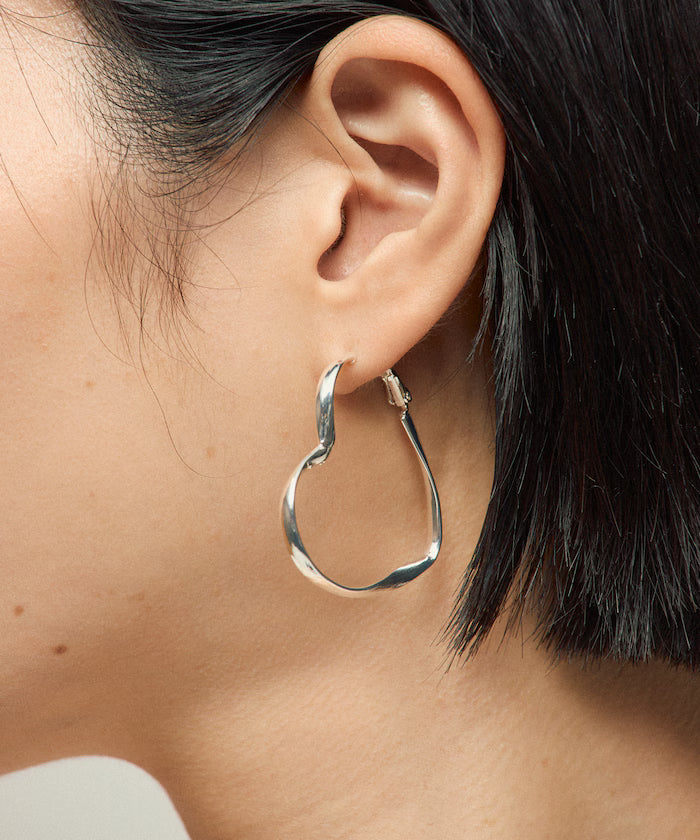 Heart Hoop Earrings / For Both Ears