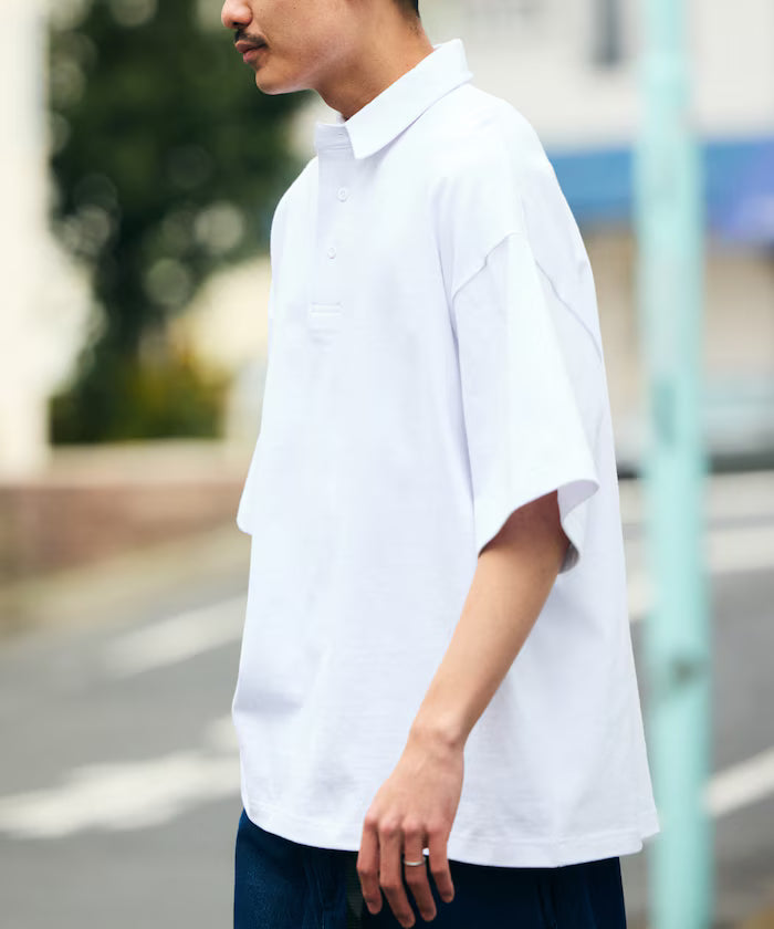 9 oz Heavyweight Big Silhouette heavyweight polo shirt/oversized polo 【limited edition】