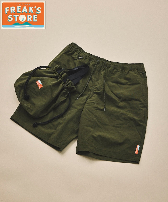 Relaxed Fit Recycled Nylon Easy Shorts - Olive