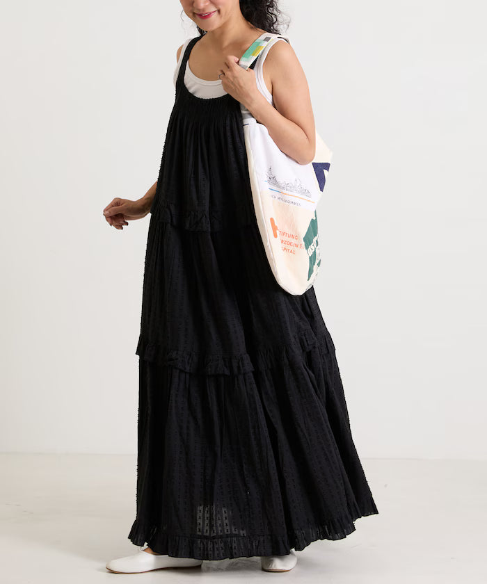 India Dobbie Tiered Frill Camisole Dress